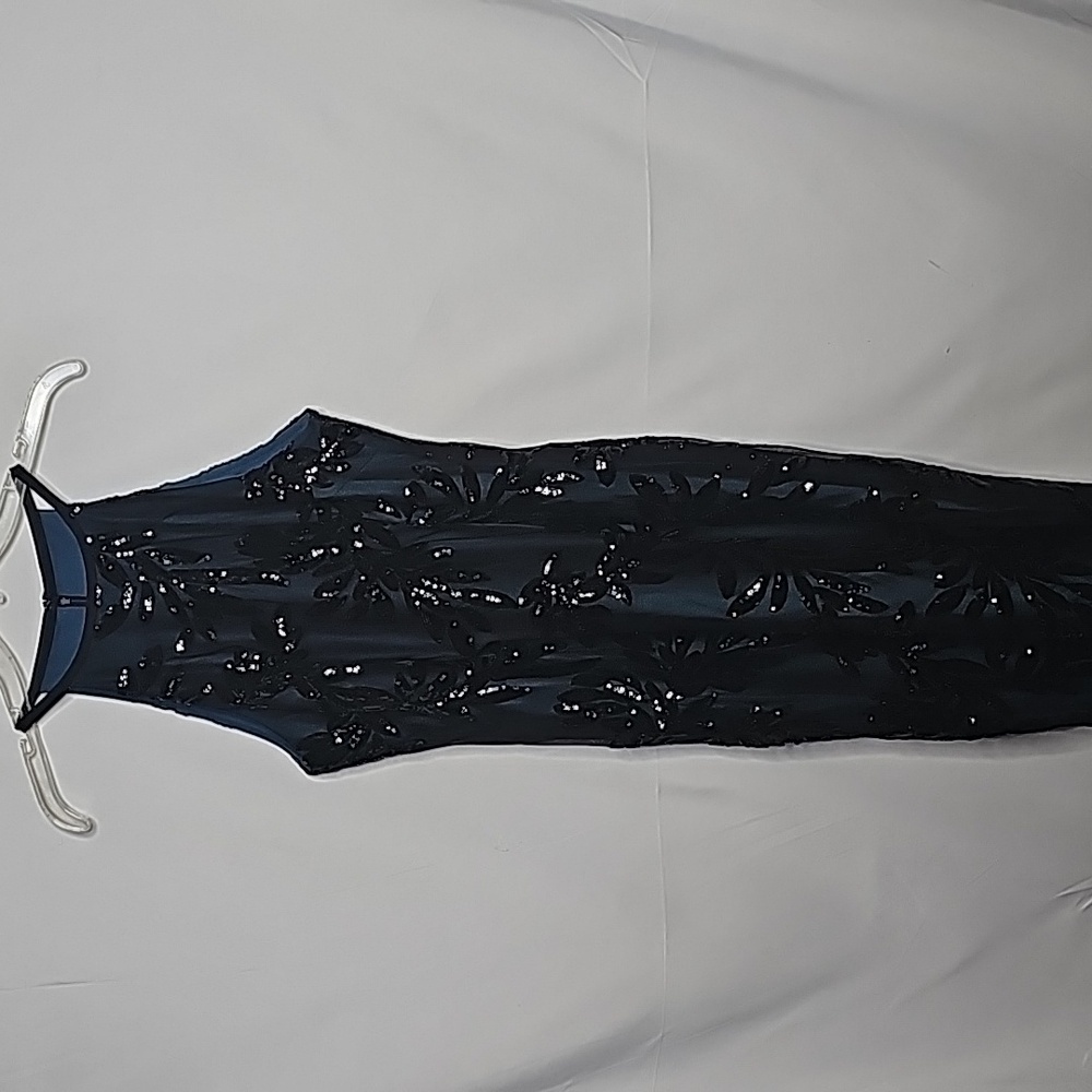 NWOT Alex & Eve sequined razorback halter neck midi sheath floral dress sz 10 - Picture 4 of 12